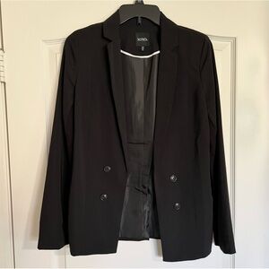 XOXO Black Ribbed Inset 4 Button Black Blazer (Size M)